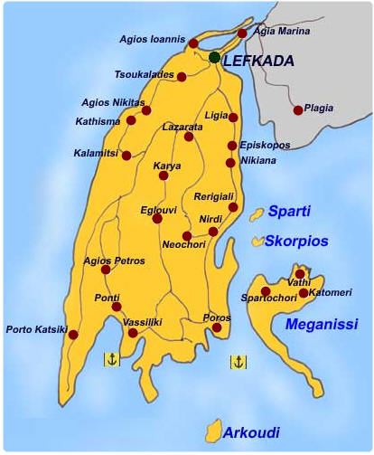 lefkada greece on map