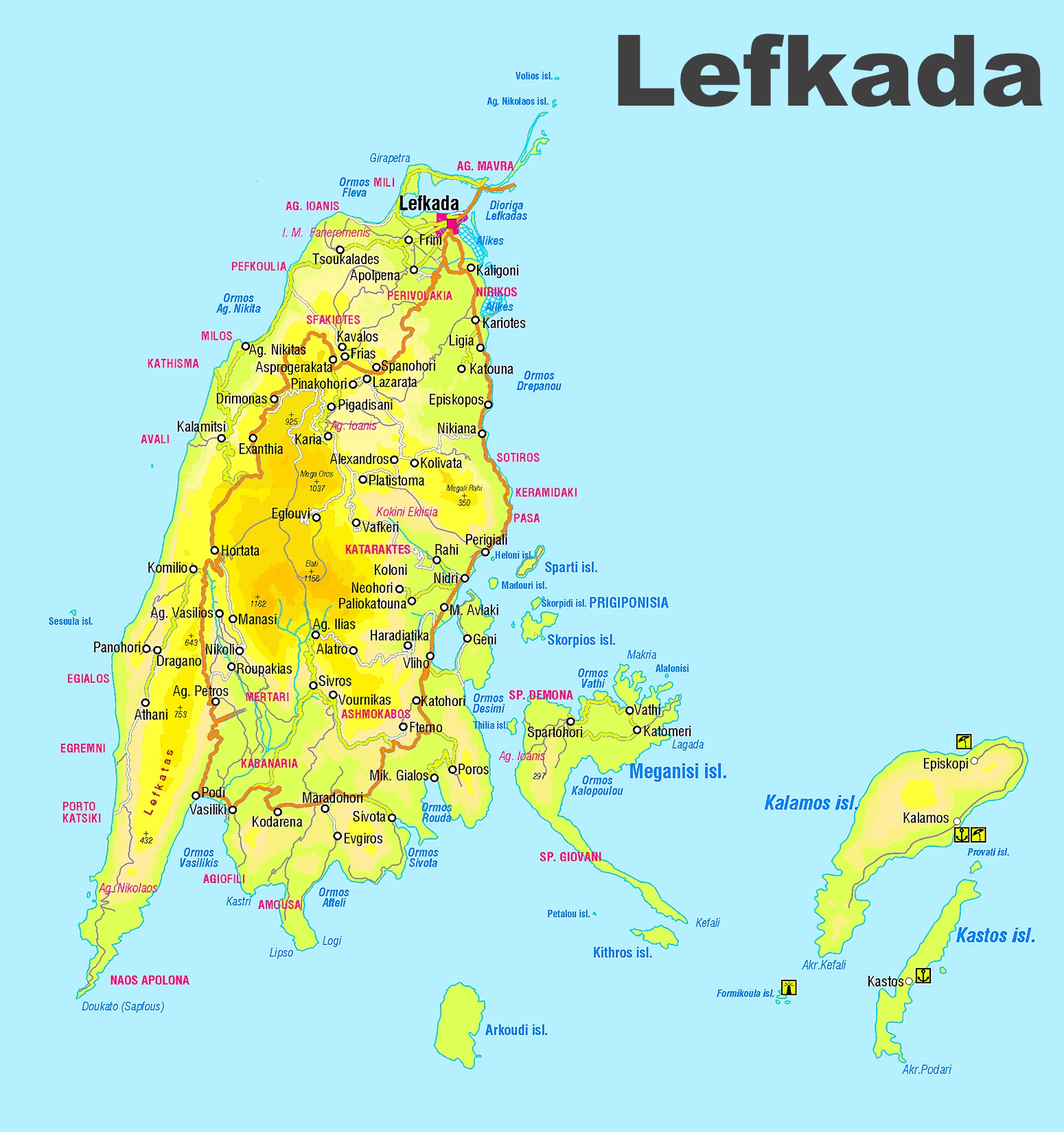 tourist map of lefkada